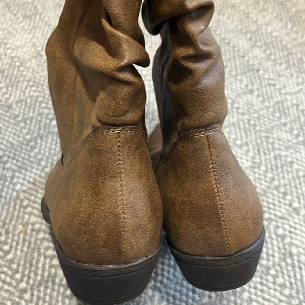 STYLE & CO Brown Ruched Dannaa Almond Toe Block Heel Western Boot 6 wome… - Picture 3 of 6
